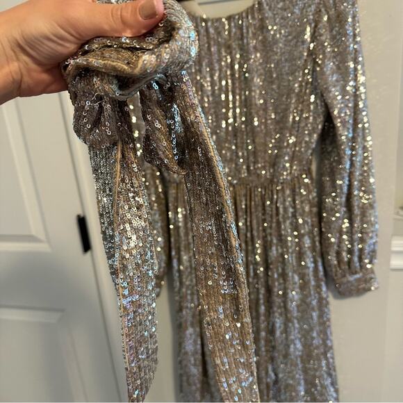NWT Anthropologie Sachin & Babi Silver Sequin Mini Dress 4 - Picture 10 of 16